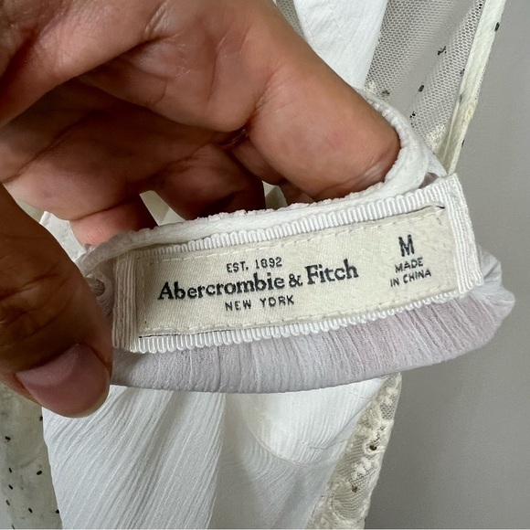 Abercrombie & Fitch sleeveless lace sheer top with bow on the back Sz M - Picture 5 of 5